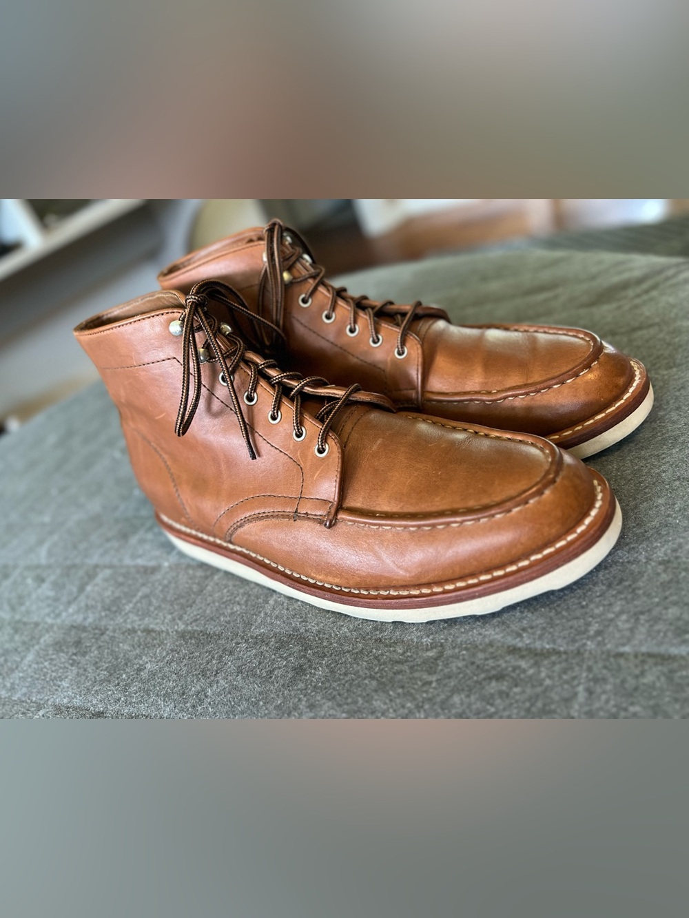THURSDAY BOOT COMPANY Sz 11.5 Diplomat Brown Leather Boots Orig $200 Exc Cond - Picture 5 of 11
